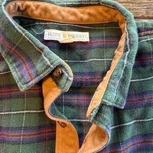 Hope & Henry Green Plaid Button-Up Shirt